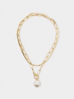 Set De Collares Cortos Con Colgante De Perla blanco
