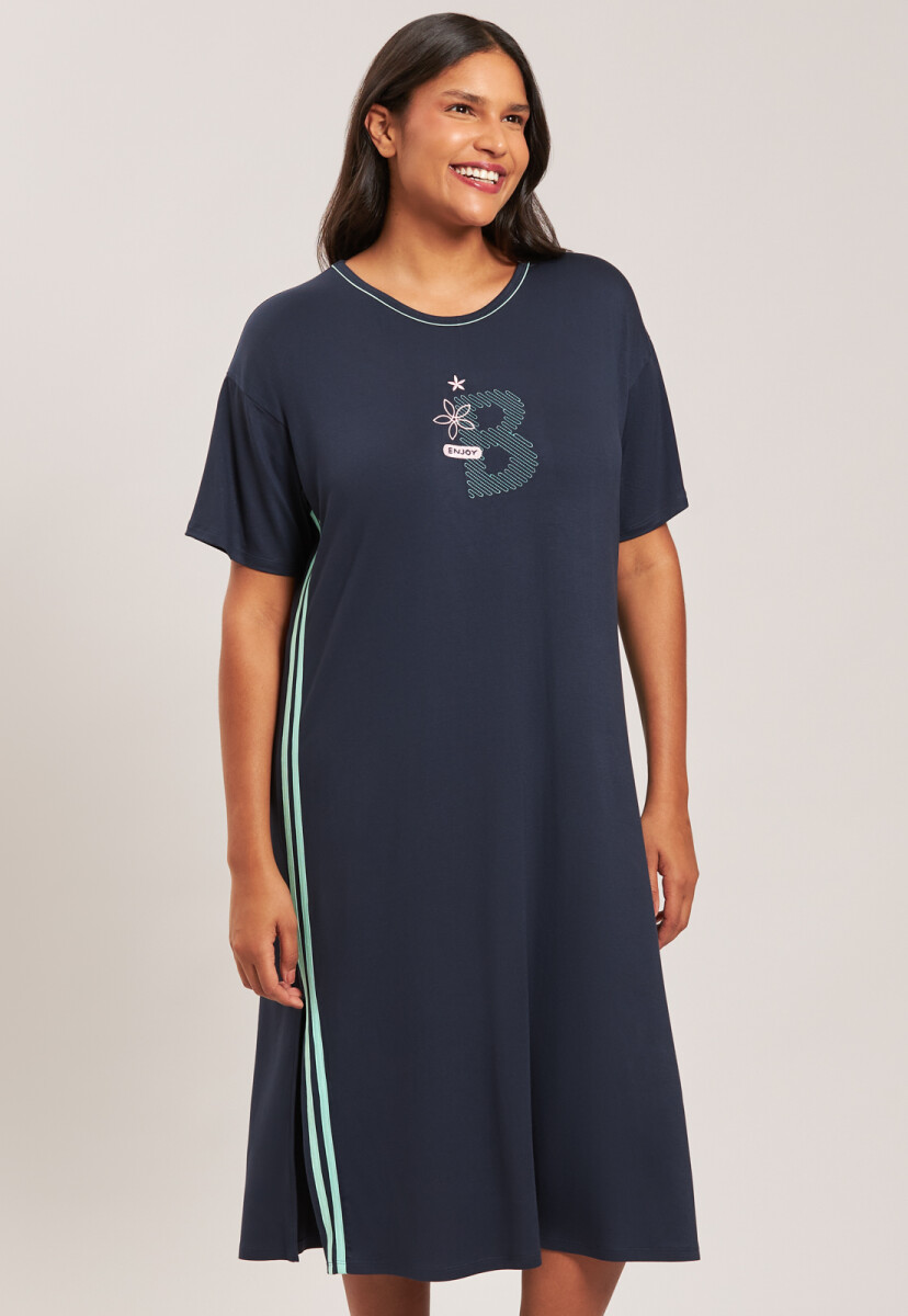 VESTIDO LARGO - AZUL MARINO-13554 