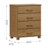 Comoda 4 Cajones Ouro 2240-o Comoda 4 Cajones Ouro 2240-o