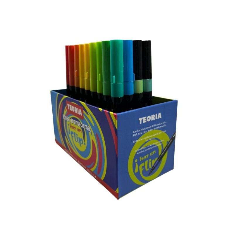 Marcadores de Pintura Acrílica Teoría Flip x36 Colores MARCADORES DE PINTURA ACRÍLICA FLIP DESKSET X 36 COLORES TEORÍA