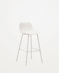 Taburete Altea y patas de acero con acabado beige 75 cm