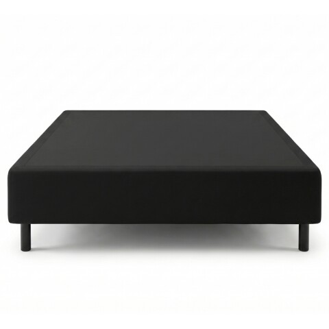 Base Box Sommier Tapizada Negra para Colchón 138x188x35 Simple
