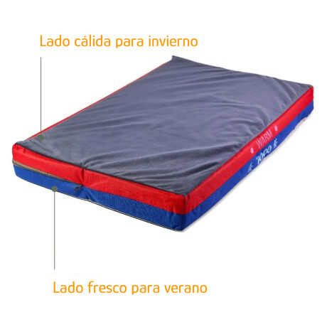 Cama P/Mascotas Frío/Calor Chica Reversible C/Cierre Lavable Azul-celeste