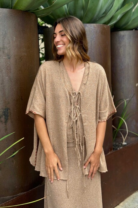 SACON TEJIDO EN LINO FILIPA Camel