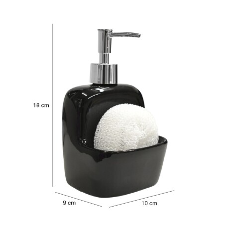Dispensador Cerámica para Jabón Alcohol en gel + Esponja Negro