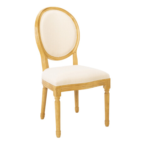 SILLA DE COMEDOR MADERA NATURAL-BEIGE ESTILO LUIS XV