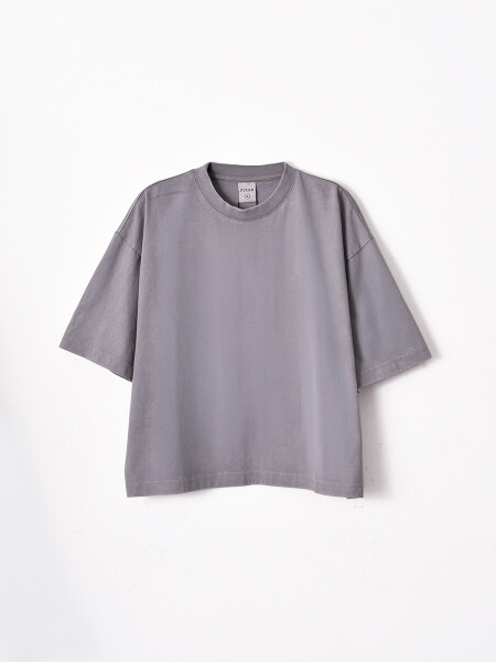 REMERA PIZZA PLANET GRIS