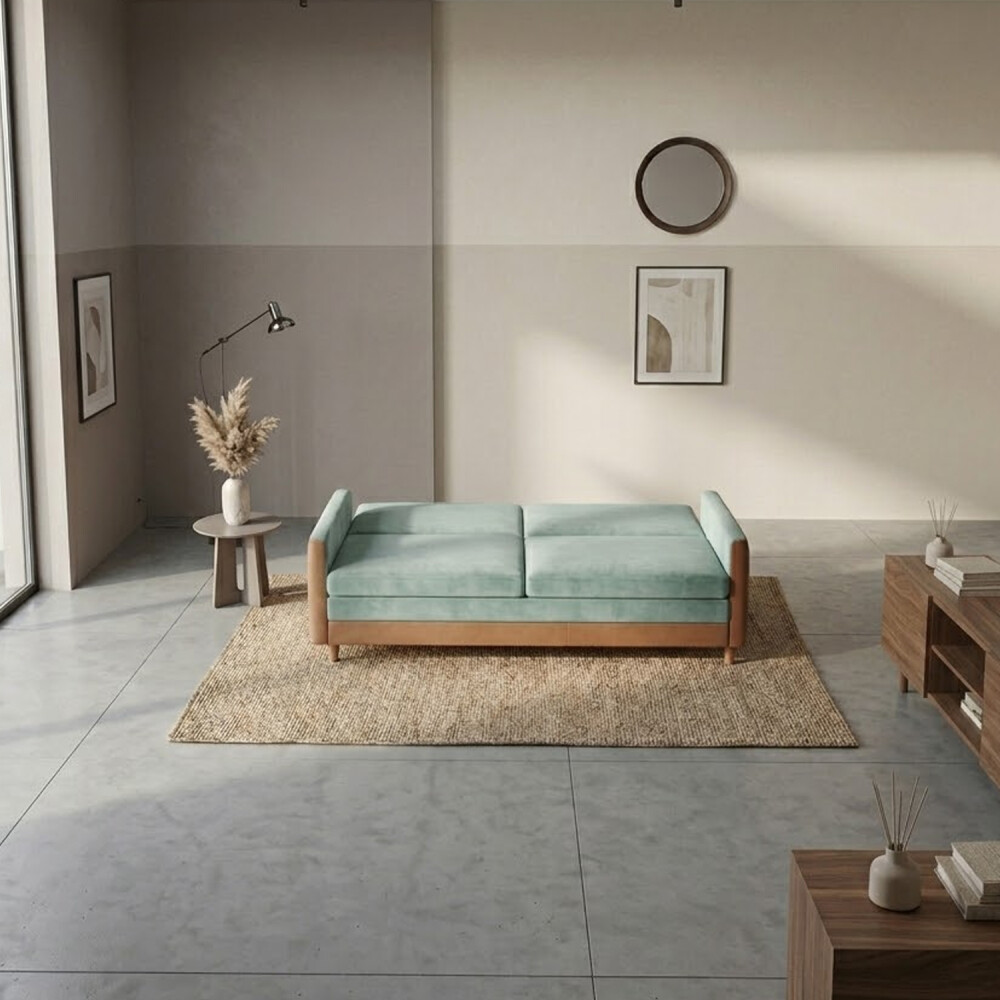 SOFÁ SILLÓN CAMA AUDAX 2 CUERPOS verde