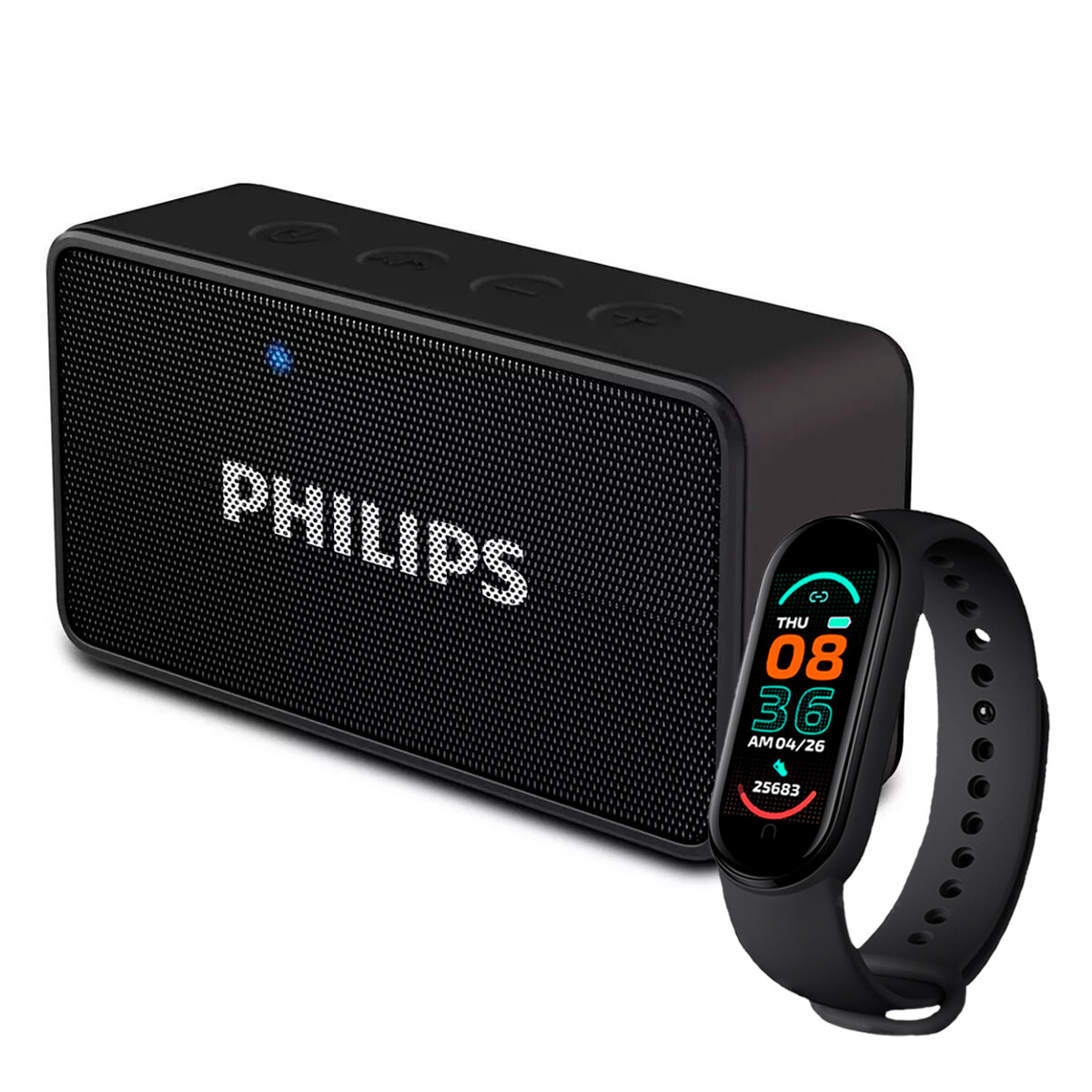 Parlante Inalambrico Philips Con Radio Sdbt60bk + Smartwatch 