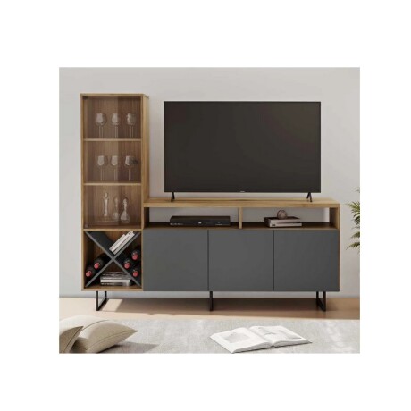 RACK LUZ CON CRISTALERA NORONHA GRAFITO RACK LUZ CON CRISTALERA NORONHA GRAFITO