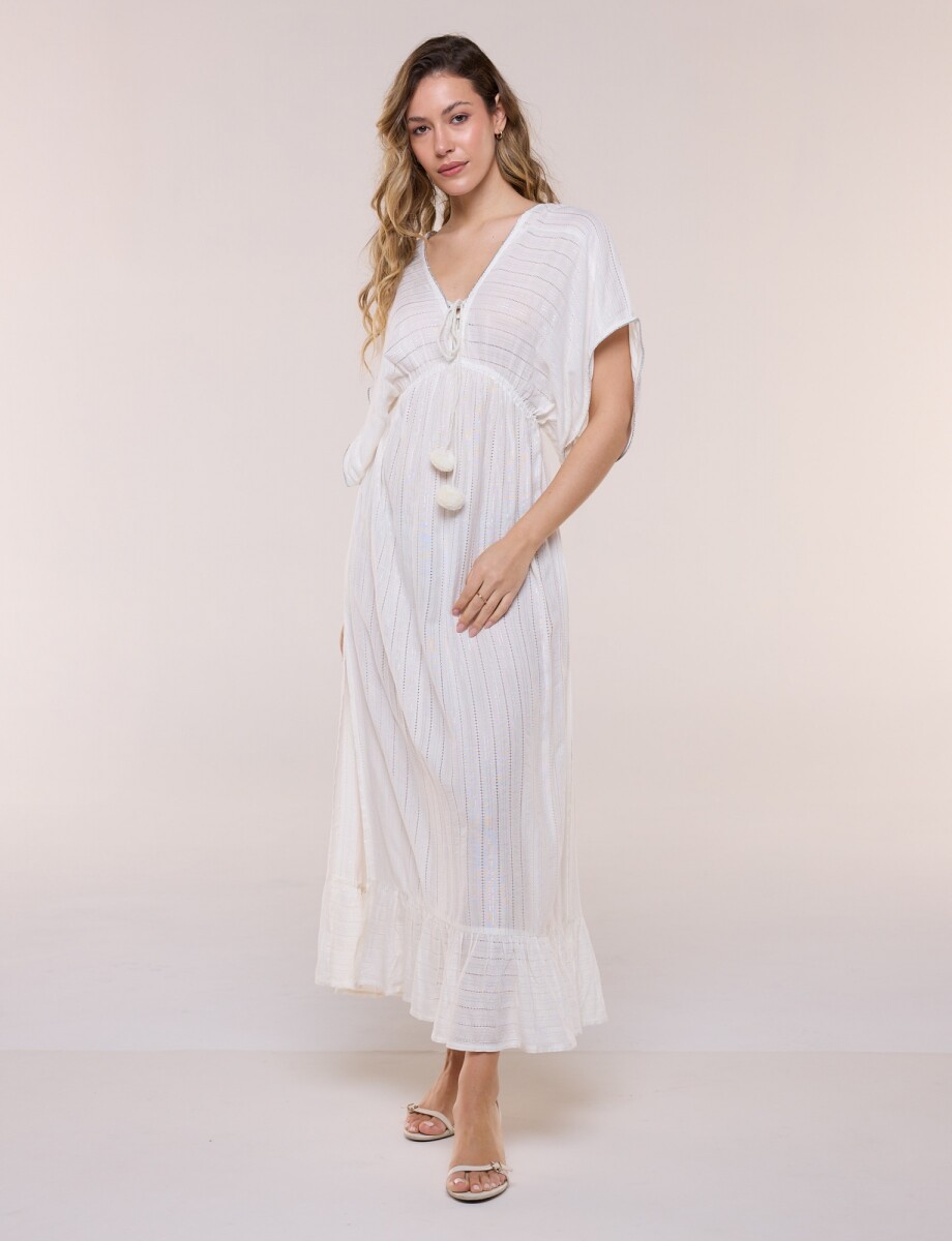 Vestido Maxi Lurex - Crudo 