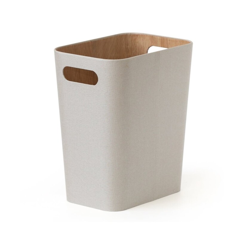 Papelera Selecta sin Tapa con Exterior de Tela Crema PAPELERA SIN TAPA 26X18X30CM EXTERIOR TELA CREMA