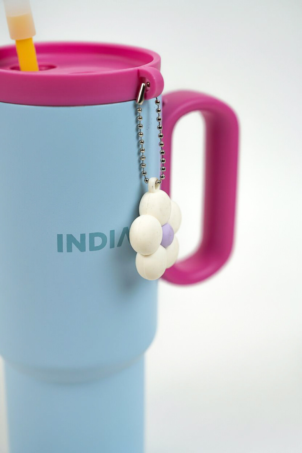 Vaso Con Tapa + Sorbito Setta Azul