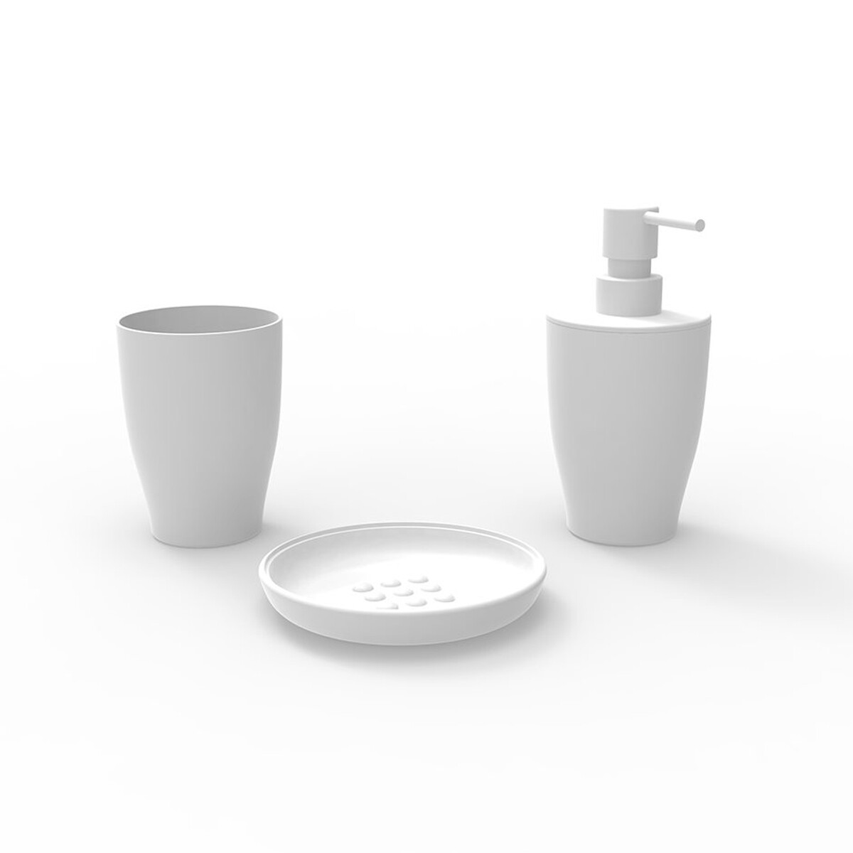 Set de baño 3 piezas Pure - BLANCO 