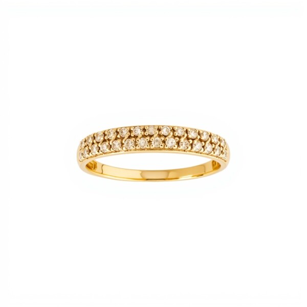 Anillo doble Sin Fin-Oro bajo-Piedra zirconias-AN8018 conpiedra