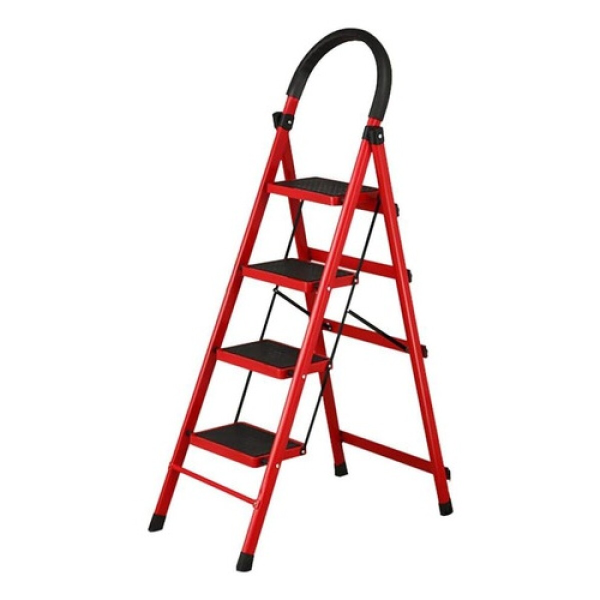 Escalera Tijera 4 Escalones De metal/plastico - Rojo/Negro 