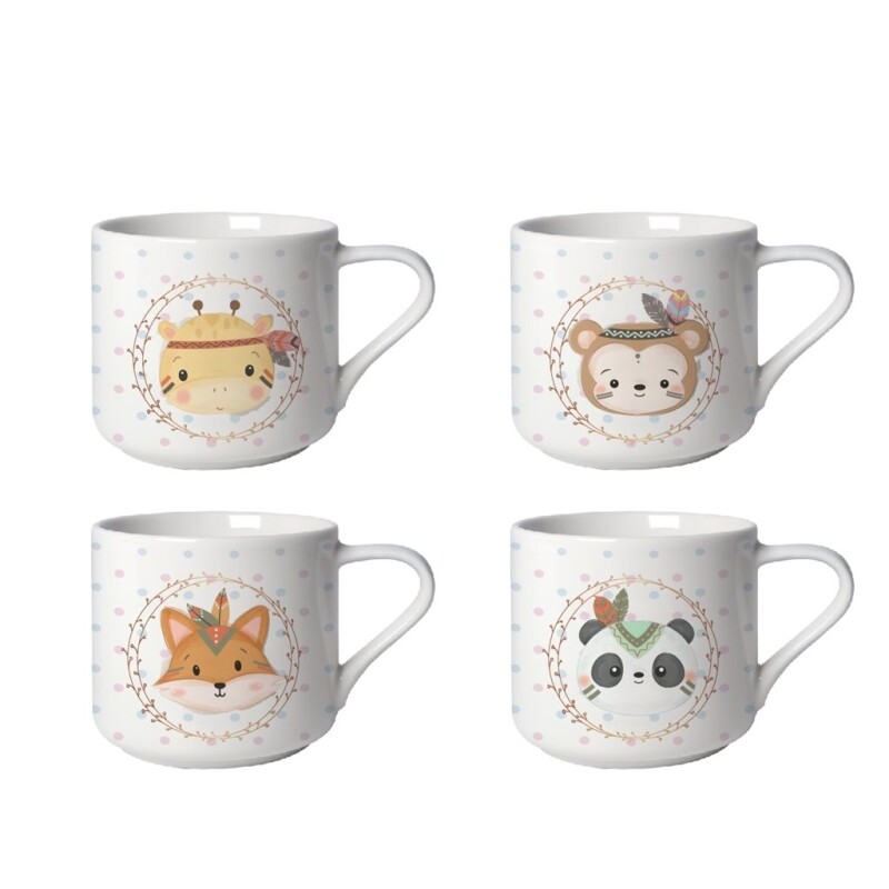 Taza de Cerámica Infantil Selecta 350 ml con Animales – Diseños Surtidos MUG BAJO 350ML ANIMALES