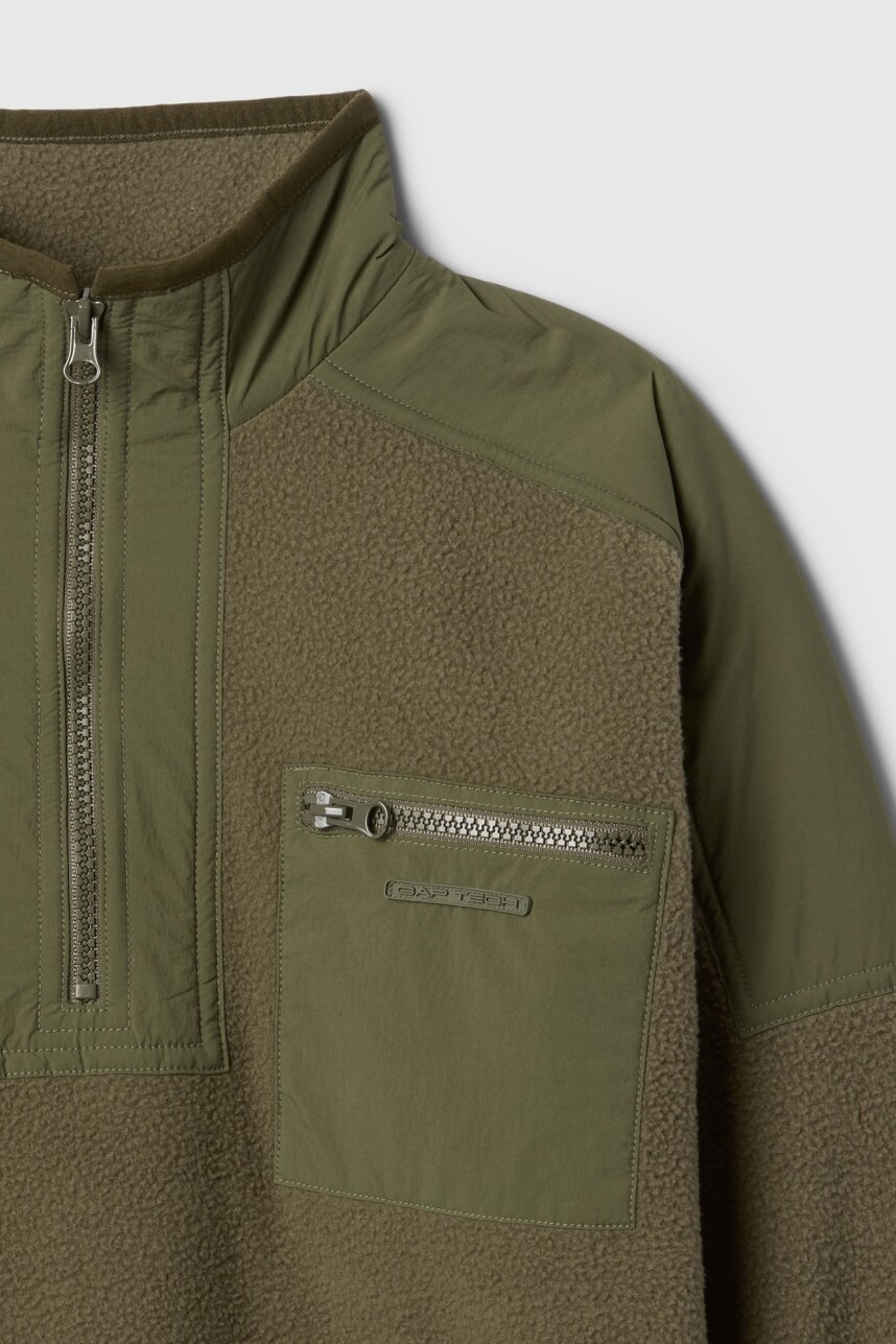 Buzo Cozy Niño Army Jacket Green
