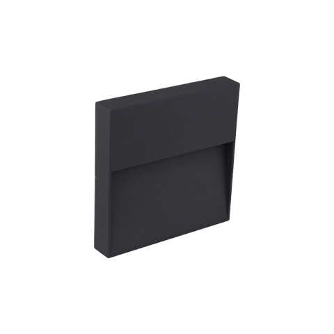 Aplique pared cuad ngo 6W cálida IP65 300lm 90° ZU0302