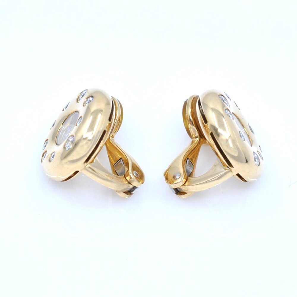 Par de caravanas Chopard Happy Diamonds modelo 84/1868 en oro 18k y brillantes Par de caravanas Chopard Happy Diamonds modelo 84/1868 en oro 18k y brillantes