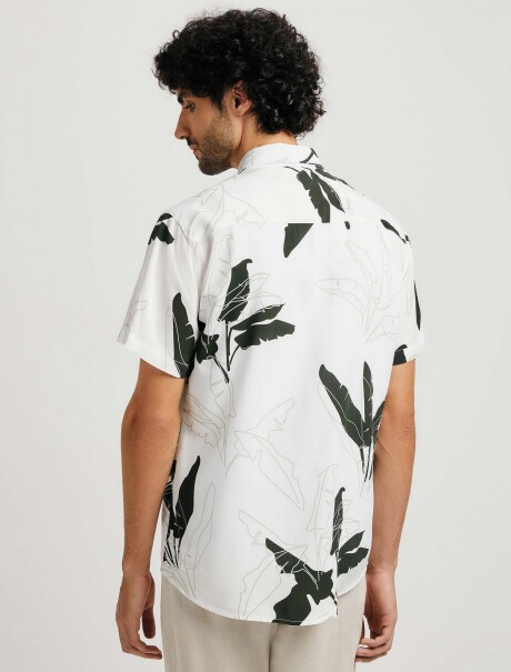 CAMISA MASCULINA ESTAMPADA BLANCO