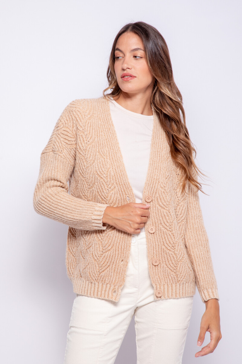 CARDIGAN CHERRY Beige Oscuro