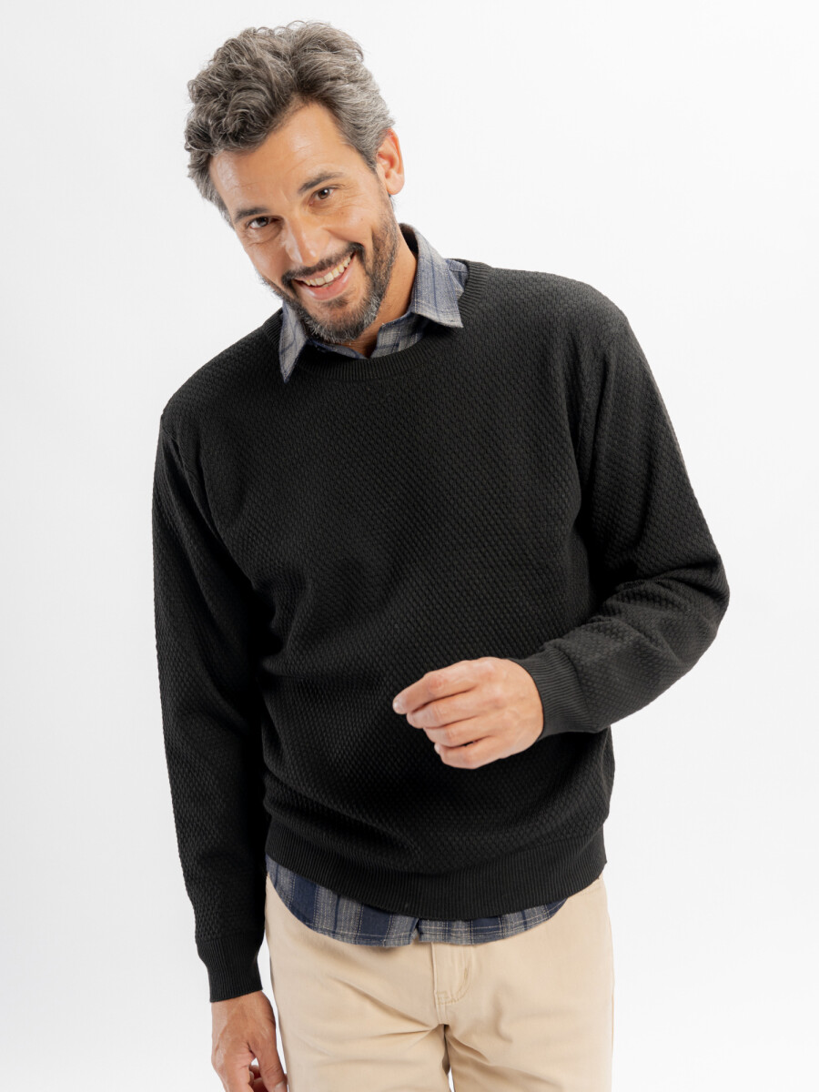 Buzo tejido panal - negro 
