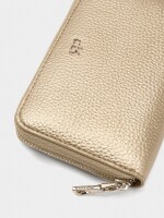 Cartera Con Textura Y Cierre De Cremallera dorado