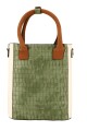 CARTERA MATERA TERRANO DE MANO VERDE Y BLANCO