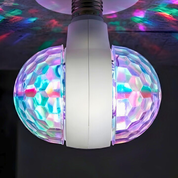 Luz Fiesta Disco Doble Lampara Rgb Colores Giratoria Fiest Luz Fiesta Disco Doble Lampara Rgb Colores Giratoria Fiest