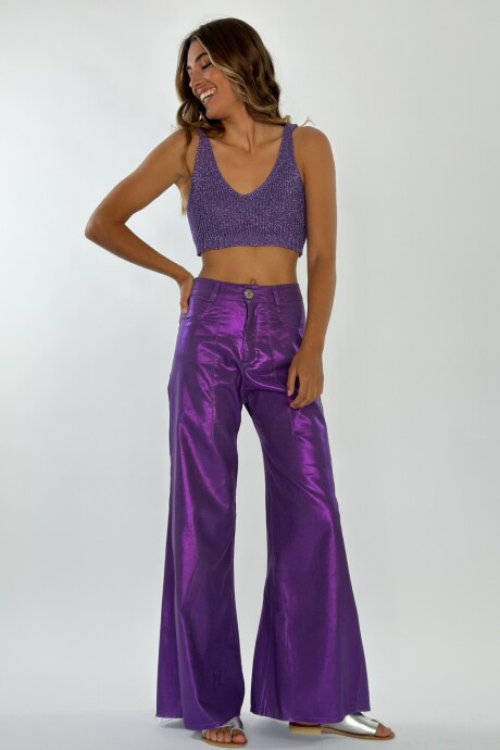 PANTALON JACINTO METALIZADO Violeta