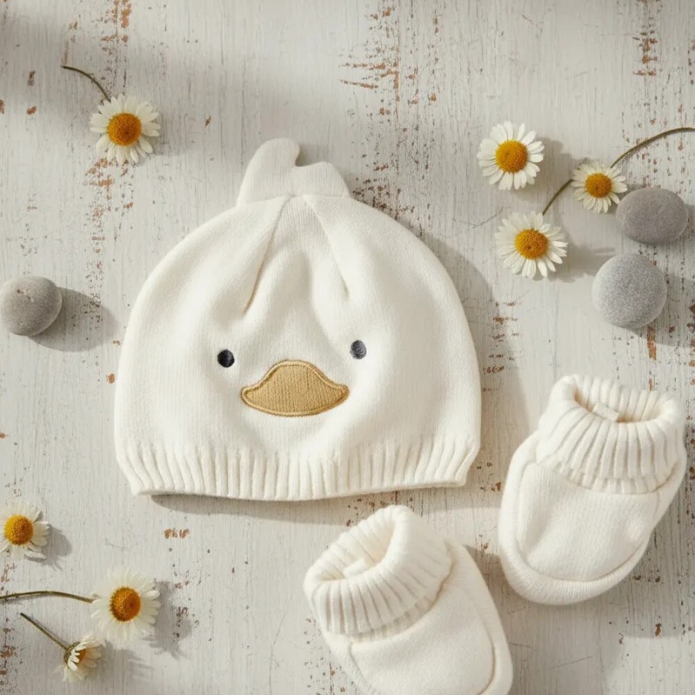 Set Gorro y escarpines de algodón carters beige