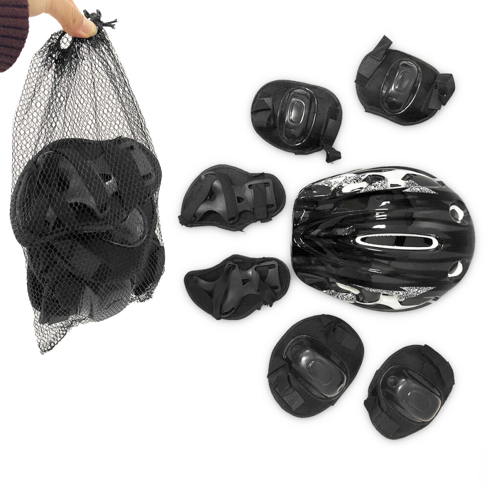 Kit De Proteccion Infantil Para Bicicletas 7 Piezas Negro