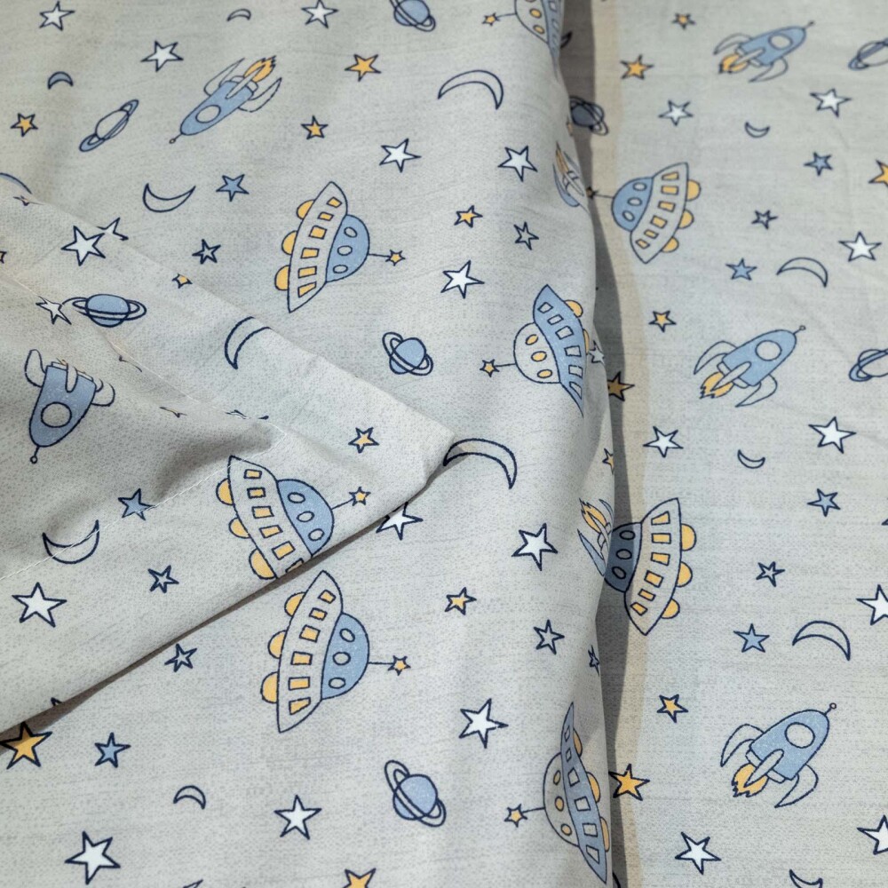 CUBRECAMA 1 PLAZA FIBRA-SUAVE GRIS GITD GRIS/AZU