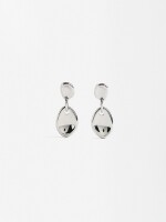 Pendientes Ovalados Cóncavos plateado