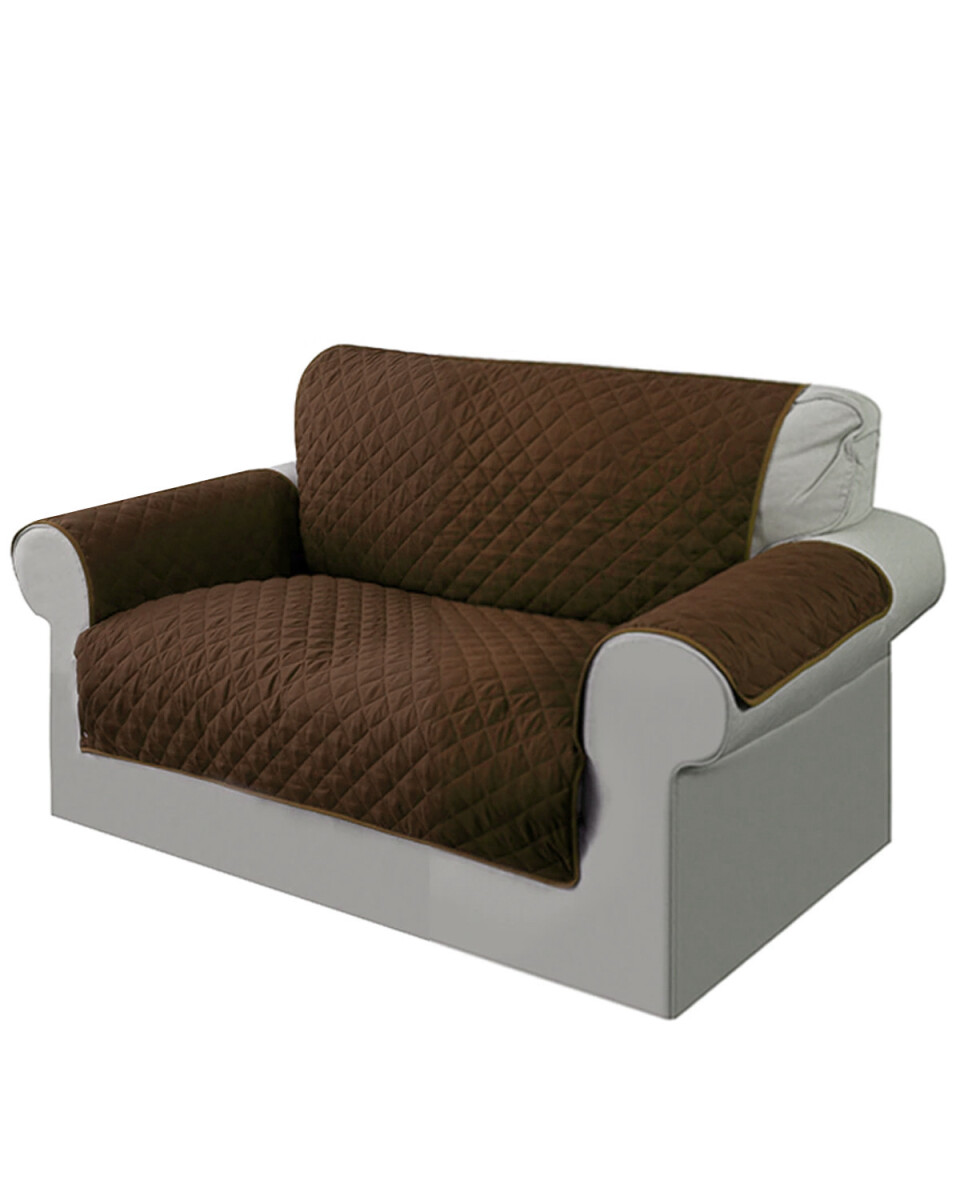 Cubre sofá de 2 cuerpos súper resistente - Marrón 