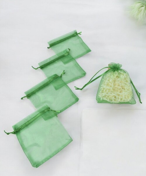 Pack x 100 - Bolsas organza 8x11 cm VERDE