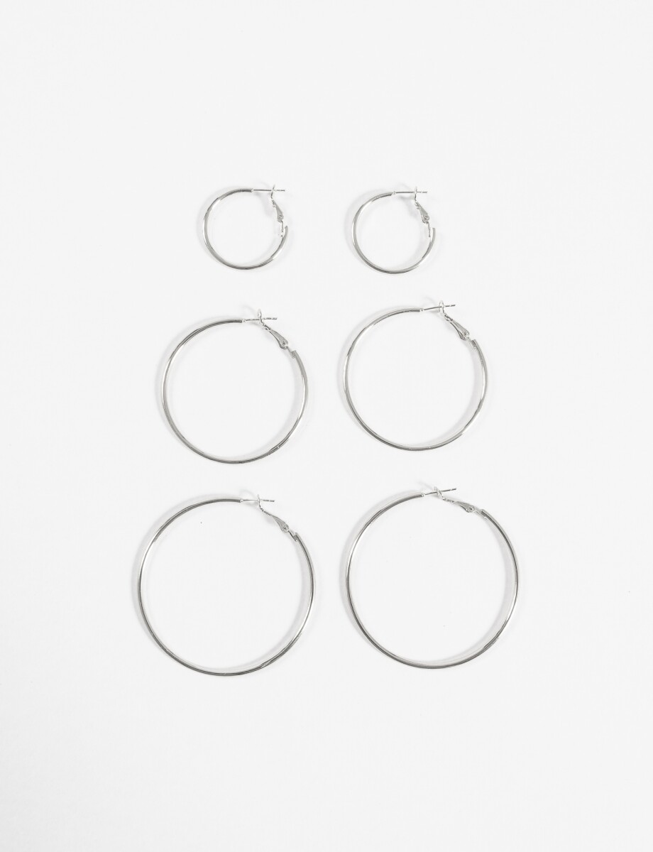 Set de aros finos - plateado 