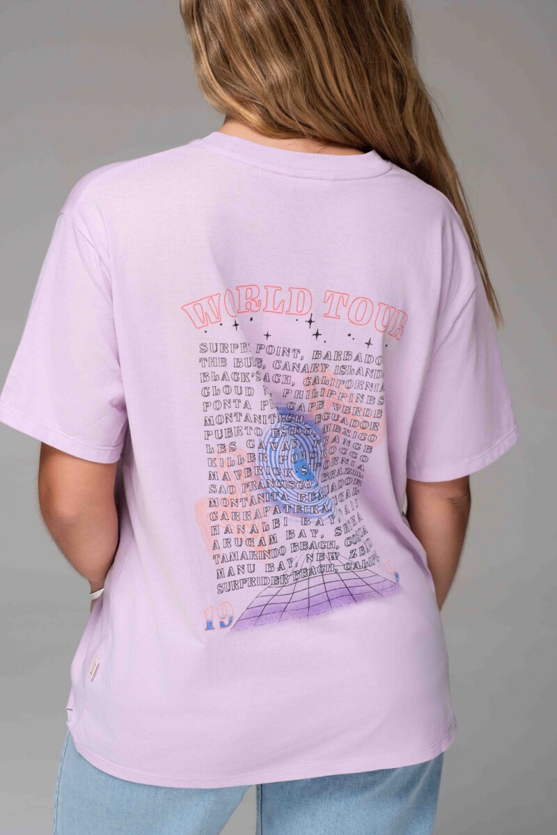 REMERA WORLD TRIP OVER TEE V-violeta