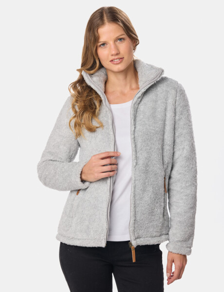 CAMPERA TEJIDA DE SHERPA Gris