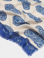 Pañuelo Estampado Mezcla De Lana blanco