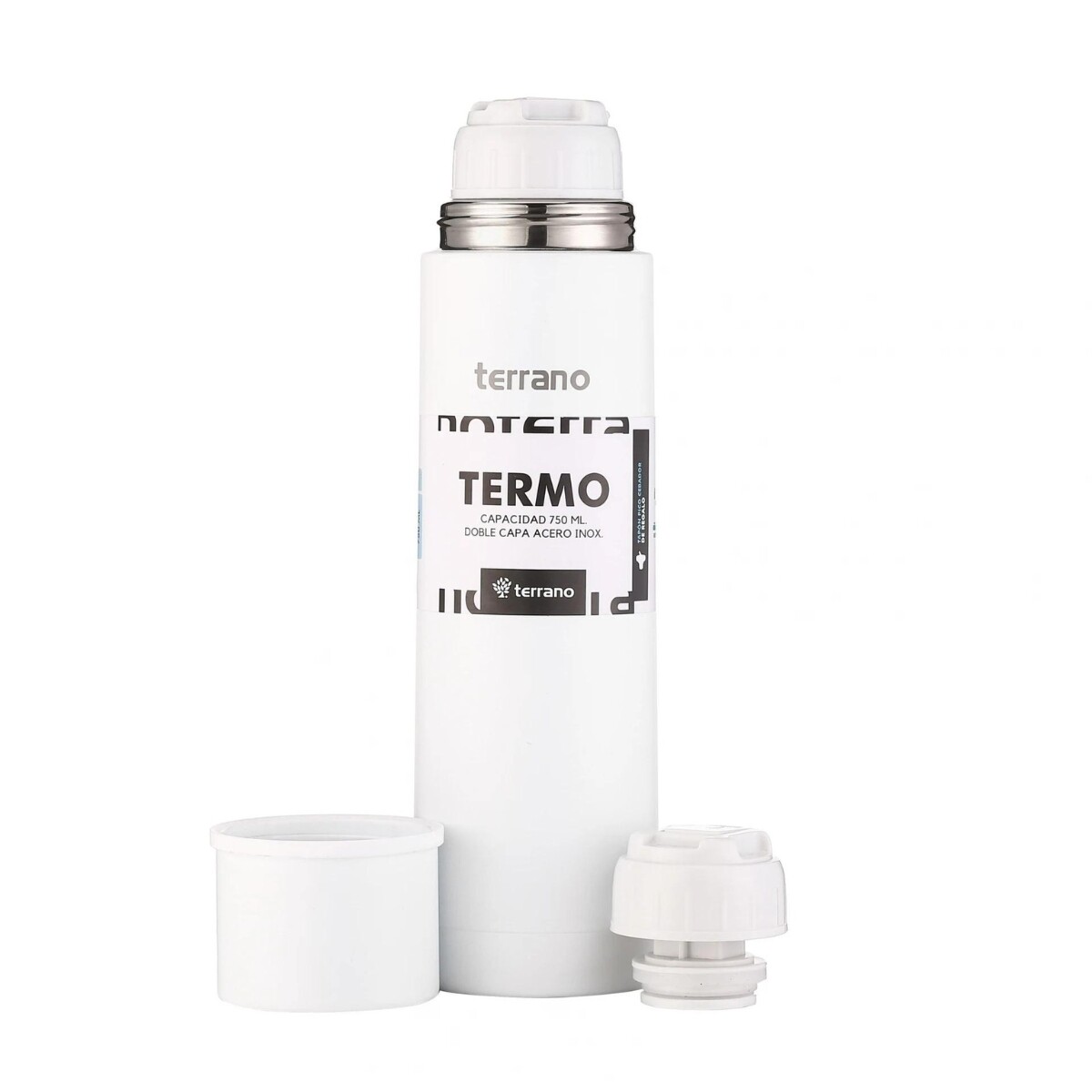 Termo Bala Terrano 750ML Acero Inoxidable - BLANCO 