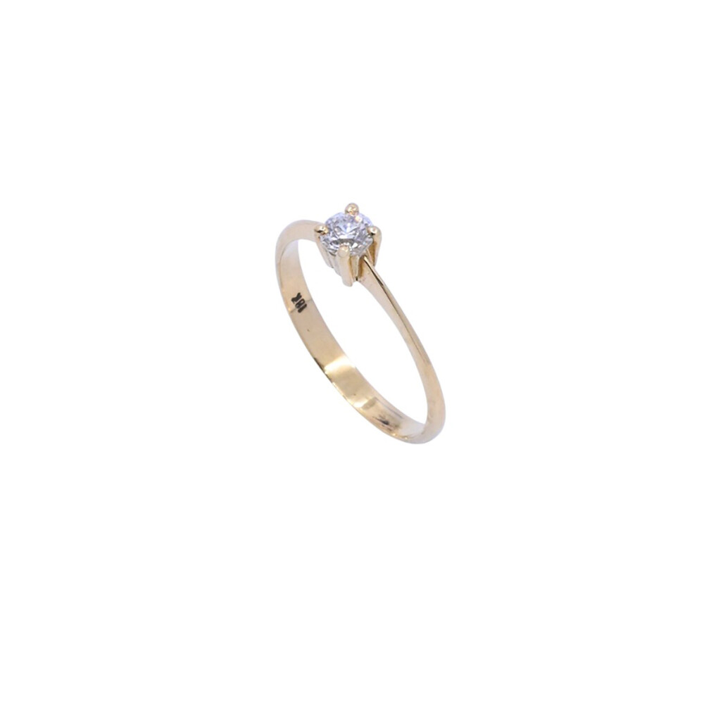 Anillo solitario oro 18k amarillo y brillante engarce 4 puntas. Anillo solitario oro 18k amarillo y brillante engarce 4 puntas.