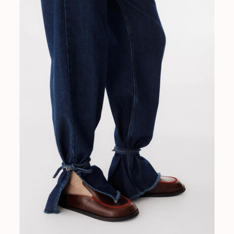 Jean Straight Belt Azul