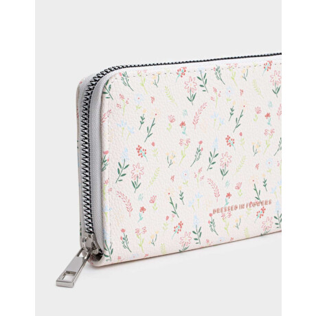 Billetera Fichero Negro Estampado Flores