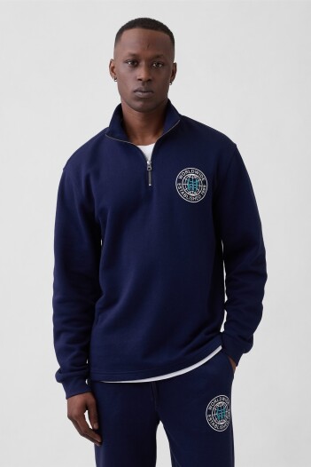Buzo Deportivo Medio Cierre Hombre Navy Uniform