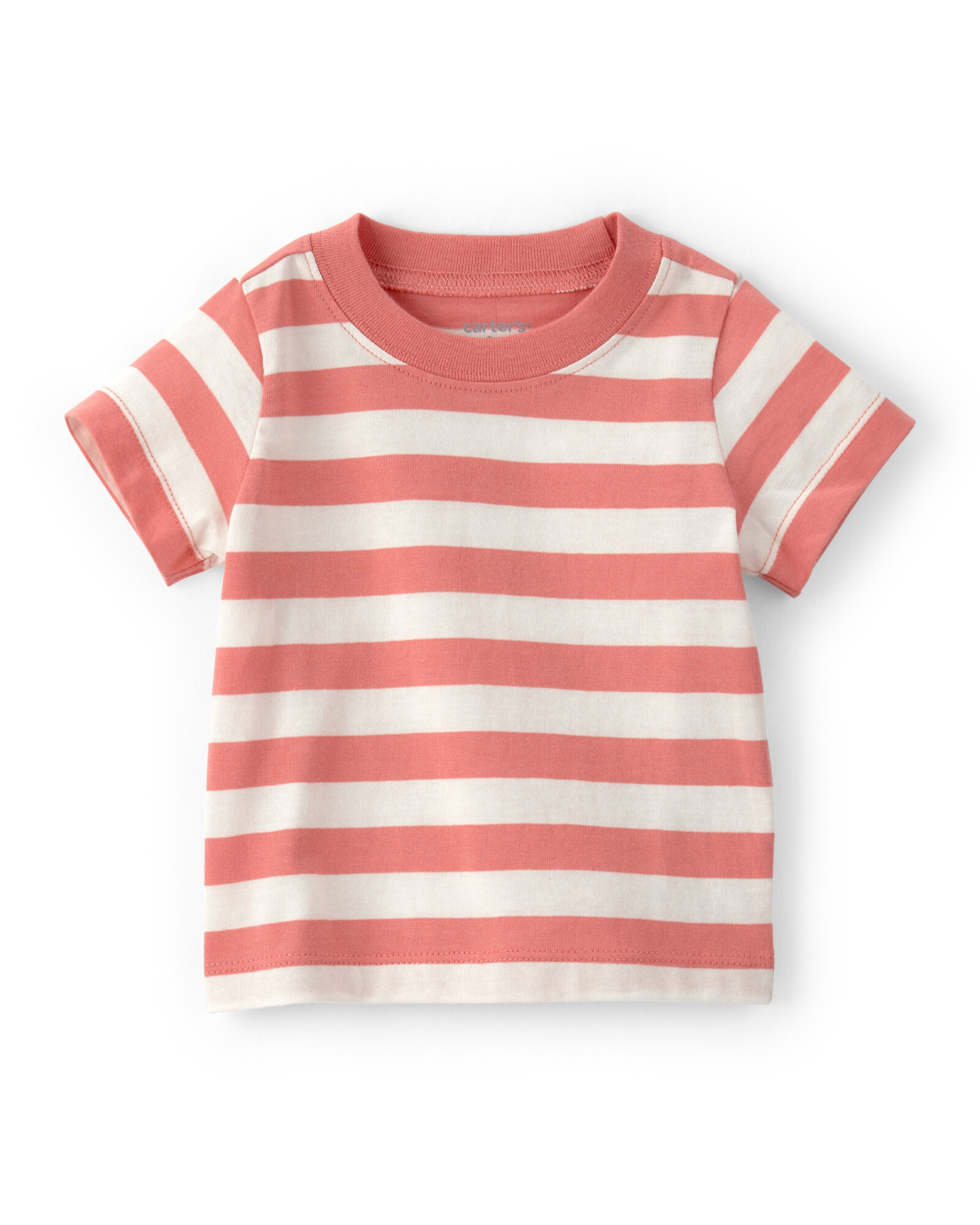Set dos piezas de algodón, monito corto y remera a rayas estilo náutico Sin color