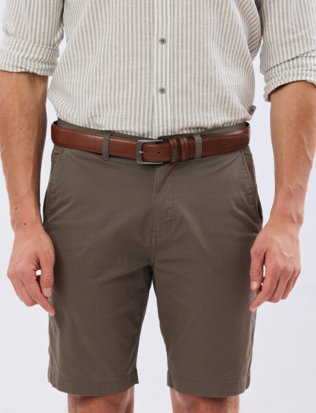 BERMUDA CLASICA CON ELASTANO Khaki
