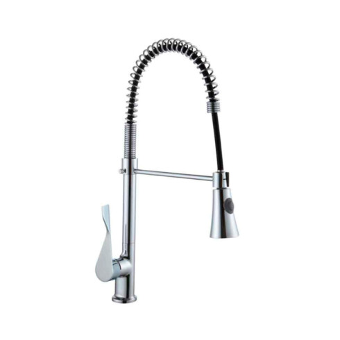 Griferia De Mesada Cocina Monocomando Manguera De La Base Al Pico Color Negro Aqualia 000