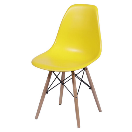 Kit X2 Silla Eames DKR Base En Madera Amarilla